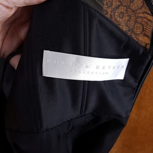 Designer Romona Keveza Silk Lace Cocktail Dress - Picture 14 of 15